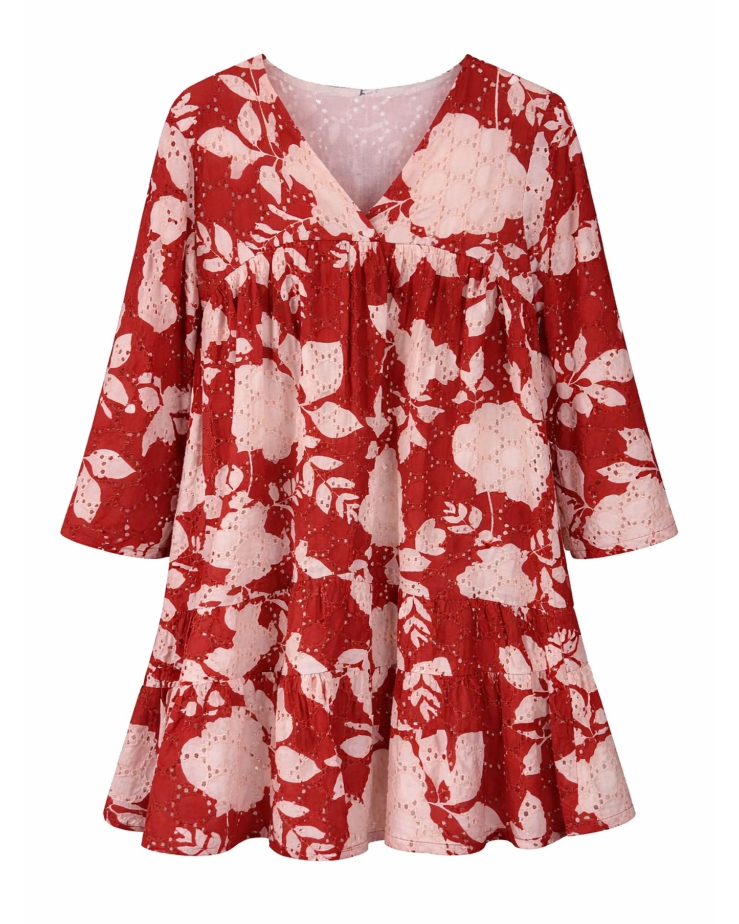 Girls Red Floral Printed Cotton Dress | Premium Kidswear by Canticle Lifestyle