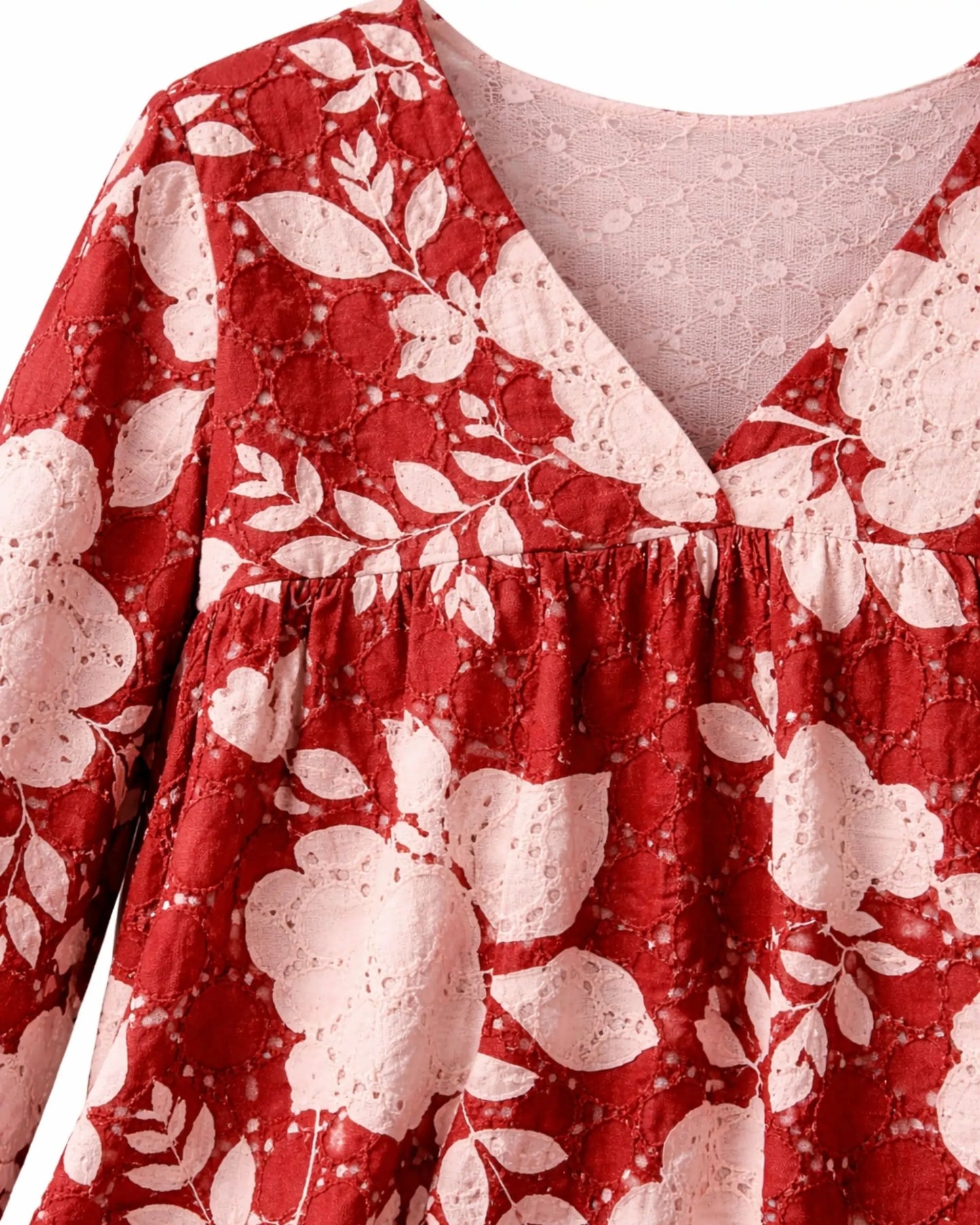 Girls Red Floral Printed Cotton Dress | Premium Kidswear by Canticle Lifestyle