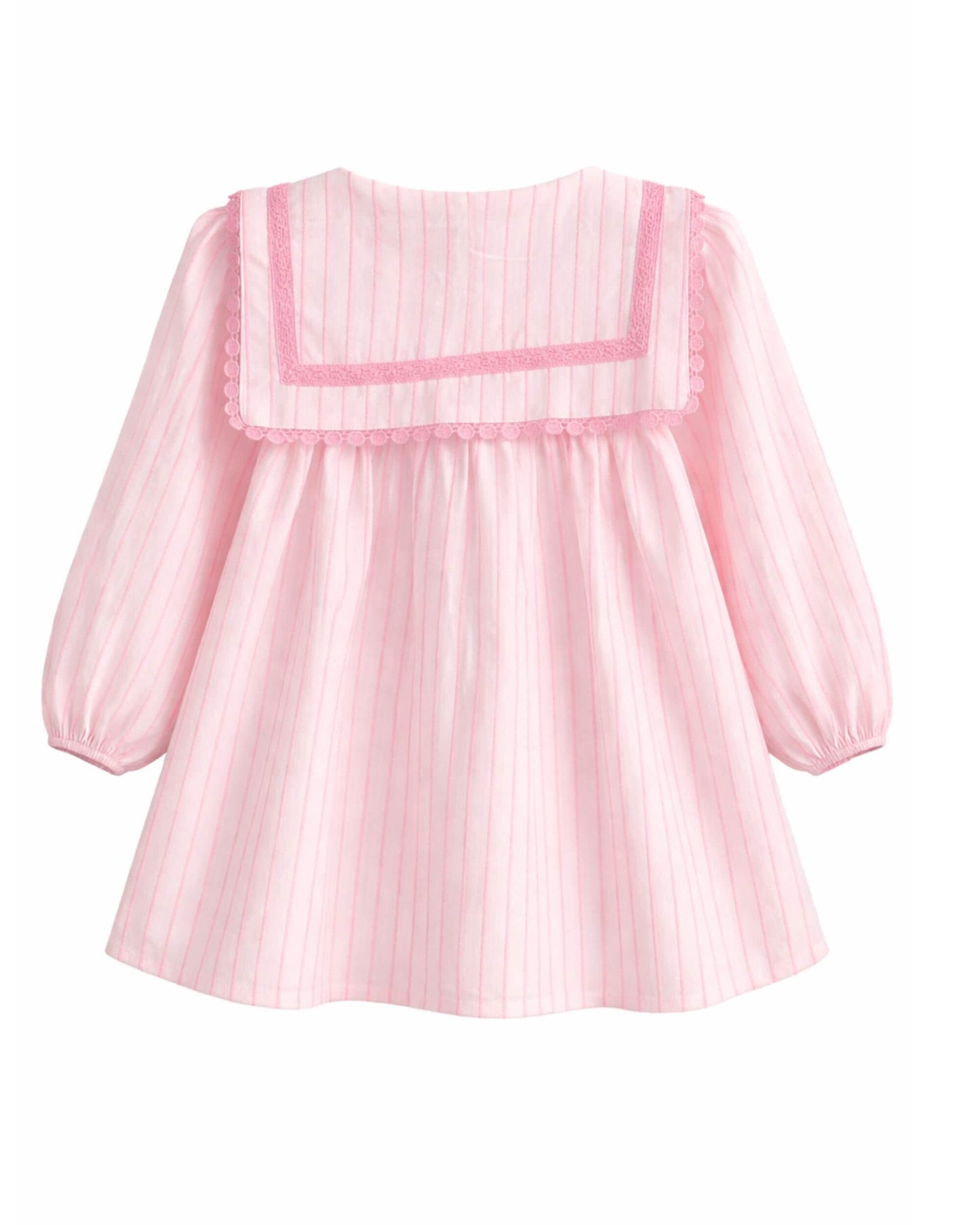 Girls Pink Striped Cotton Dress | Elegant Premium Kidswear by Canticle Lifestyle